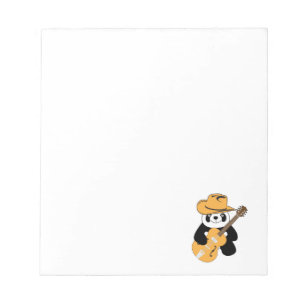 Sonniger Panda mit Gitarre Notizblock