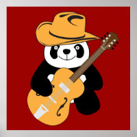 Sonniger Panda mit Gitarre