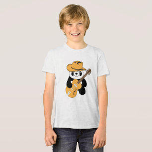 Sonniger Panda mit Gitarre Tri-Blend Shirt
