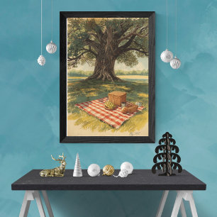 Sonniger Picknickplatz – Vintage Landreise Poster