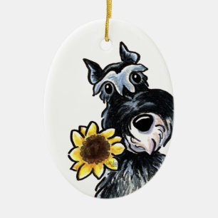 Sonniger Schnauzer-klassisches personalisiertes Keramikornament