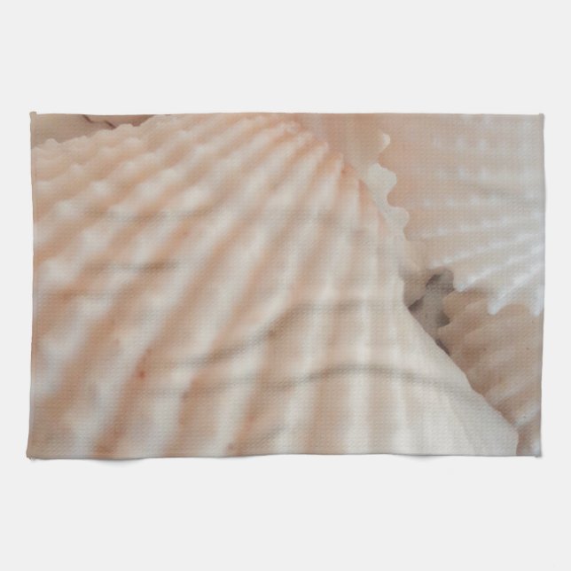 Sonniger Sommer Muscheln. Romantisch, exotisch tro Geschirrtuch (Horizontal)