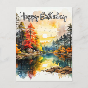 Sonniger Tag am Teich Alles Gute zum Geburtstag Postkarte
