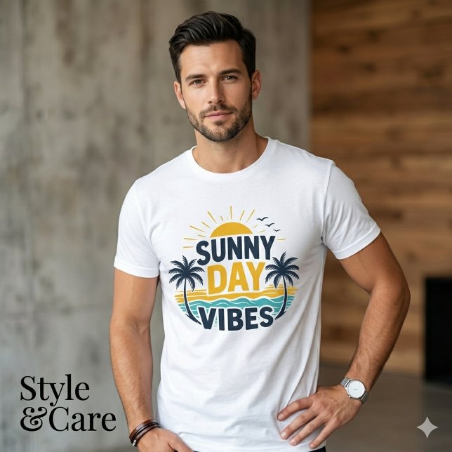 Sonniger Tag Grafik Trend Männer T-Shirt (Playful Sunny Day Graphic Trendy Men's T-Shirt)