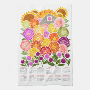 Sonniger Tag Kalender Geschirrtuch
