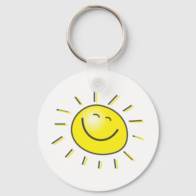 Sonniger Tag, lächelnde Sonne, Tag zum Lächeln! Schlüsselanhänger (Vorderseite)