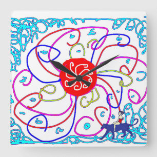 Sonniger Tag Quadratische Wanduhr
