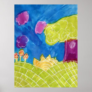 Sonniger Tageskunst-Plakat-Druck Poster