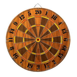 Sonniger Teakholz-Furnier-Blattdruck für ein Spie Dartscheibe