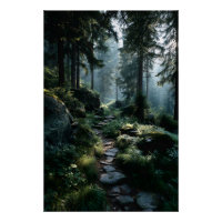 Sonniger Waldweg durch alte Kiefern