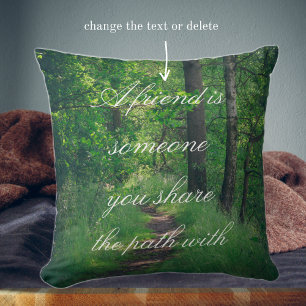 Sonniger Waldweg Kissen