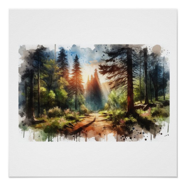 Sonniger Waldweg,  Poster (Vorderseite)