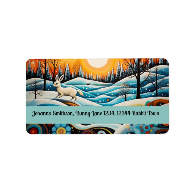 Sonniger Wintertag Adressaufkleber (Vorne)