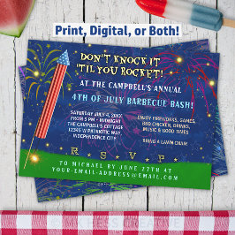 Sonniges 4. Juli Party | Rocket Fireworks GRILLEN Einladung