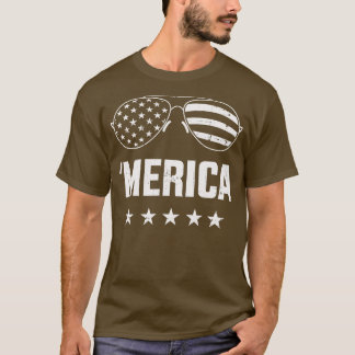 Sonniges Amerika mit Sonnenbrille und für den 4. J T-Shirt