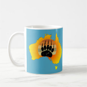 Sonniges Australien Karte Bär mit Retro Sunset Kaffeetasse