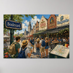 Sonniges belgisches Boulevard-Tagtraum-Poster Poster