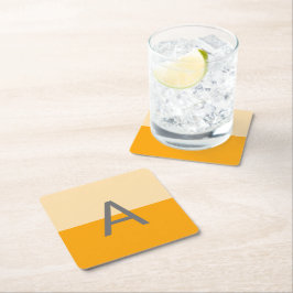 Sonniges daffodisches Gelbes Monogramm Rechteckiger Pappuntersetzer