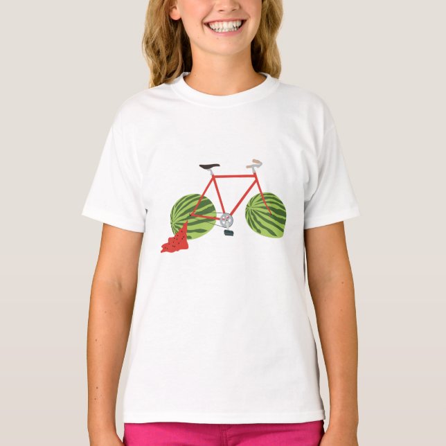 Sonniges Fahrrad mit Wassermelonrädern T-Shirt (Vorderseite)
