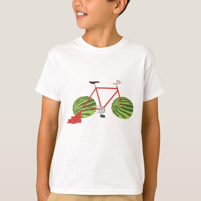 Sonniges Fahrrad mit Wassermelonrädern T-Shirt (Vorderseite)