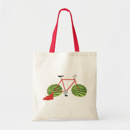 Sonniges Fahrrad mit Wassermelonrädern Tragetasche