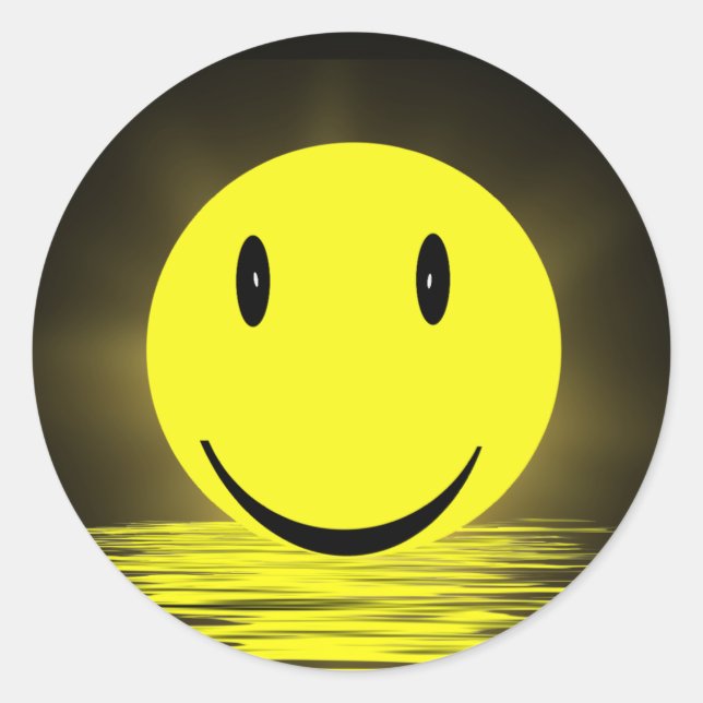 Sonniges Gesicht im Wasser Runder Aufkleber (Vorderseite)