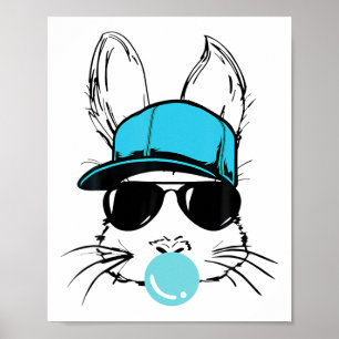 Sonniges Gesicht mit Hut Sungles Bubble Gum Ostert Poster
