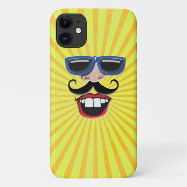 Sonniges Gesicht mit Sonnenbrille Case-Mate iPhone Hülle (Rückseite)