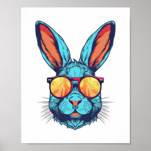 Sonniges Gesicht mit Sonnenbrille für Jungen Männe Poster
