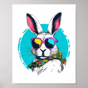 Sonniges Gesicht mit Sonnenbrille für Jungen Männe Poster