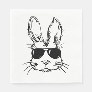 Sonniges Gesicht mit Sonnenbrille für Ostern Serviette