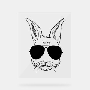 Sonniges Gesicht mit Sonnenbrille Ostertag für Acrylschild