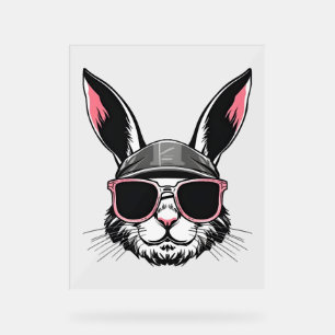 Sonniges Gesicht mit Sonnenbrille Ostertag für Jun Acrylschild