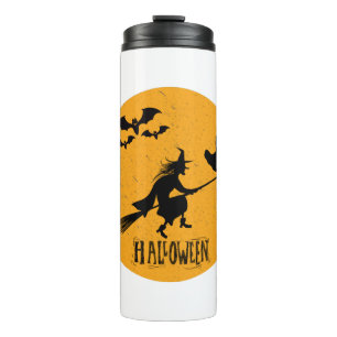 Sonniges Halloween, Chicken Rides Shotgun Hexenkam Thermosbecher