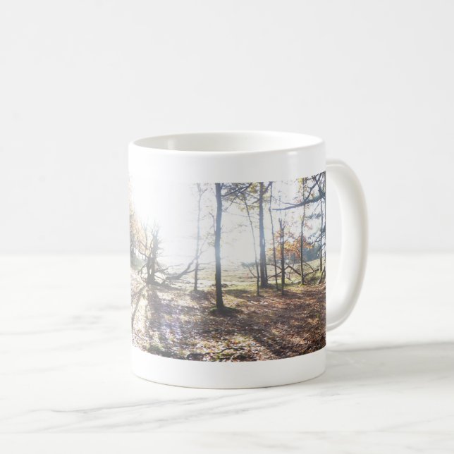Sonniges Holz Panorama Landschaft Tasse (VorderseiteRechts)