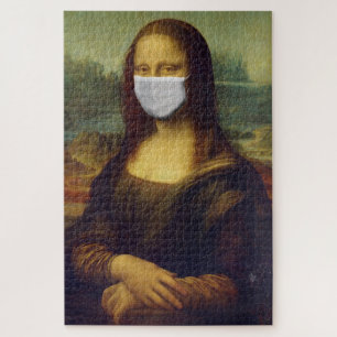 Sonniges Monalisa Wear Coronavirus Gesichtsmaske Puzzle