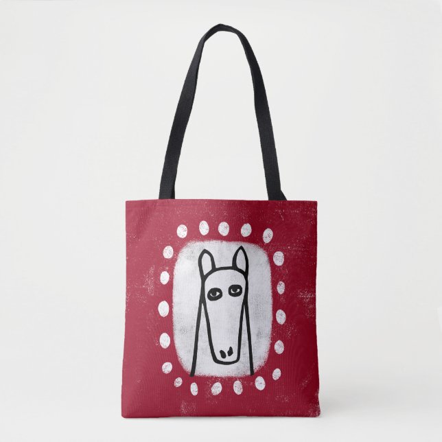 Sonniges Pferd auf der Red Tote Tasche (Vorderseite)
