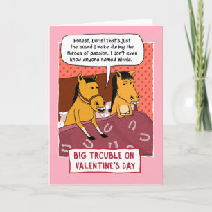Sonniges Pferd im Bed Valentine Feiertagskarte