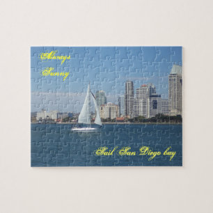 Sonniges San Diego Bucht-Puzzlespiel und Puzzle