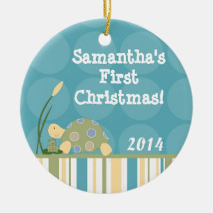 Sonniges Schildkrötenbecken Personalisierter See Keramik Ornament