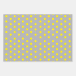 Sonniges Sprenkel-Polka-Punkt-Muster Geschenkpapier Set