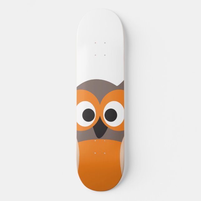 Sonniges Sternen Cartoon Uhu Skateboard (Vorderseite)
