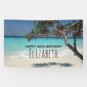 Sonniges Tropical Beach Ocean Paradise Geburtstag Banner