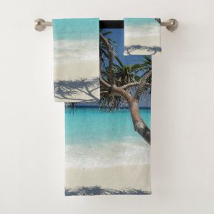 Sonniges tropisches Strandparadies Badhandtuch Set