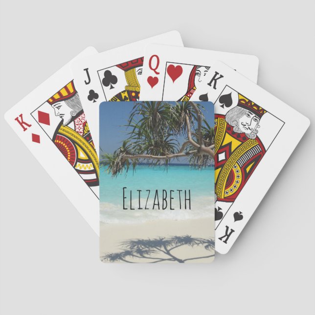 Sonniges tropisches Strandparadies Spielkarten (Rückseite)