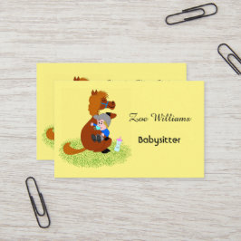 Sonniges und niedliches Pony mit Baby - Babysitter Visitenkarte