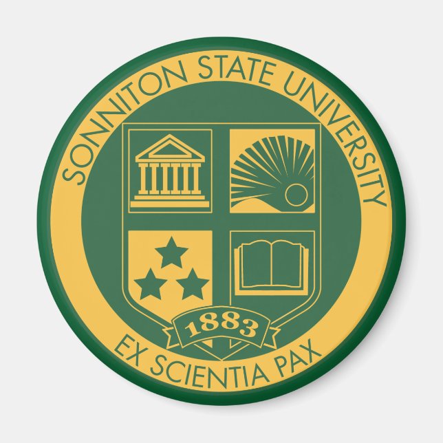 Sonniton Staat University Siegel - Farbe Magnet (Vorne)