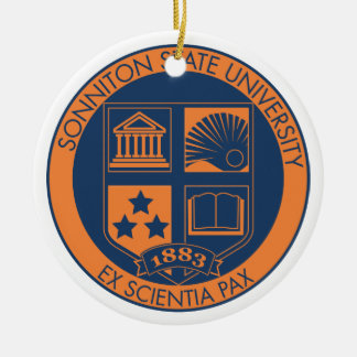Sonniton Staats-HochschulSiegel - Marine/Orange Keramikornament