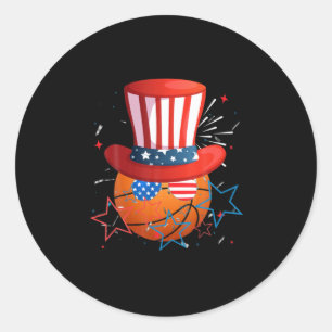 Sonntag, 4. Juli für Basketballfreunde Runder Aufkleber