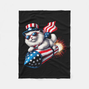 Sonntag, 4. Juli Patriotische Katzenrakete mit Fir Fleecedecke